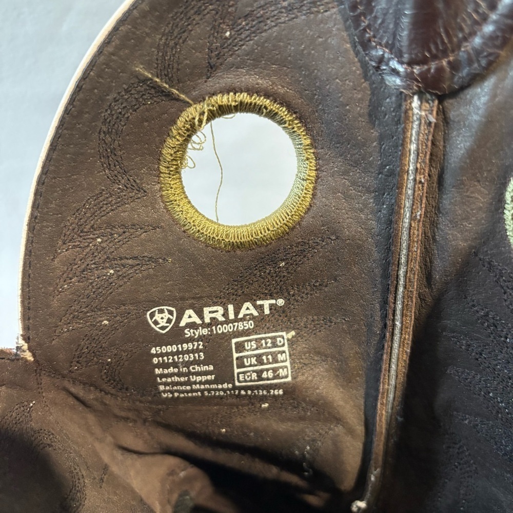 Ariat buckaroo men’s leather platform western cowboy brown boots sz 12D 10007850 - Picture 8 of 10